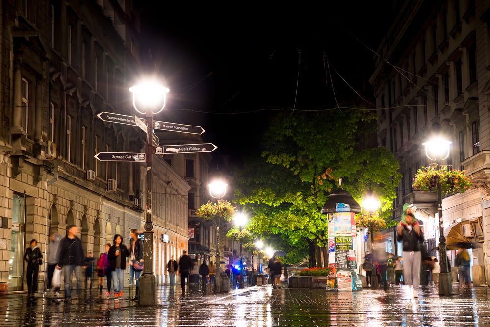 Is Belgrade worth visiting - Rainy nght at Knez Mihailova Street 